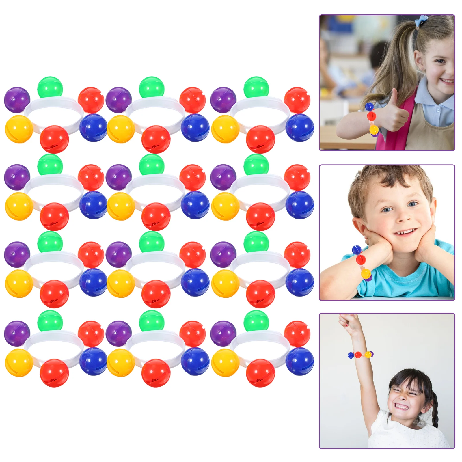 12pcs Wrist Bracelet Jingle Bells For Kids Baby Wrist Band Rattle Educational Dance Prop Ring Bell