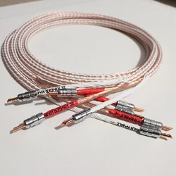 American original 1 pair HI-End 12TC OCC Single crystal copper Banana to banana plug HIFI Speaker Cable