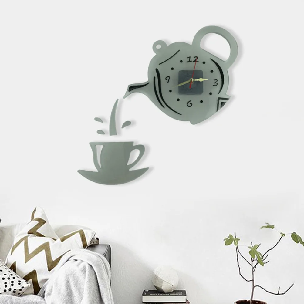 

Silicone Clock Mold for Wall Making White Resin Tea Pot Coffee Unique DIY Manual Timepiece Art Decor Jewelry Accessories Craft