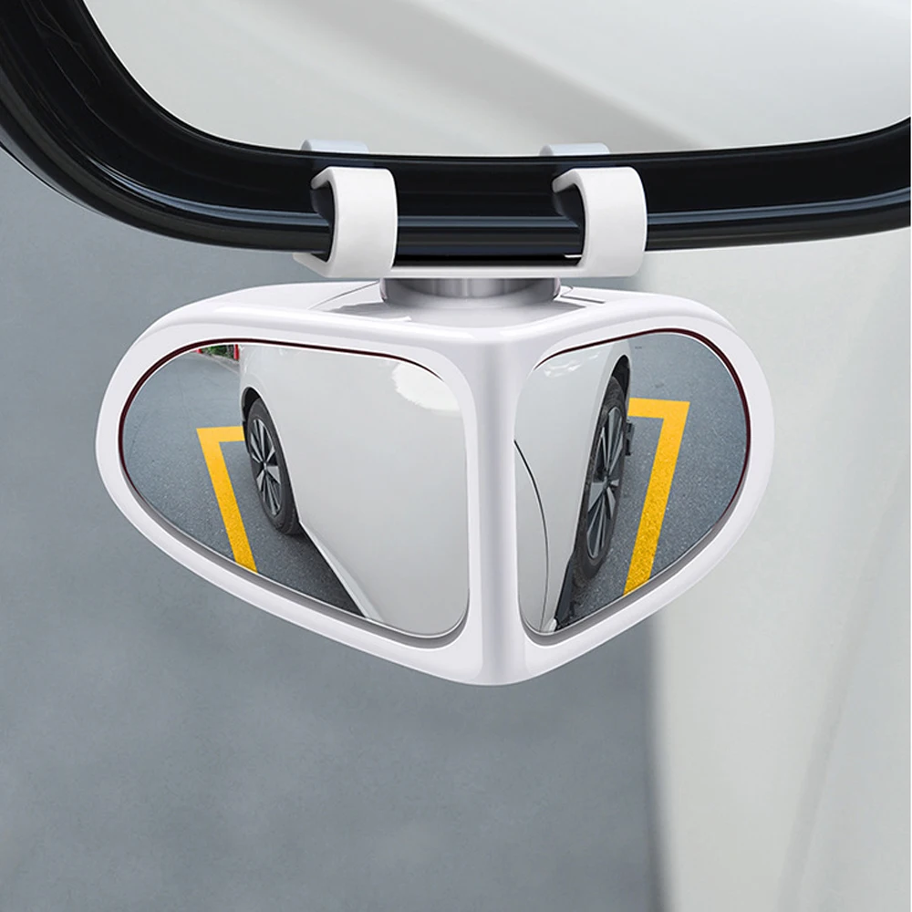 Car Blind Spot Mirror 1 Pair Front Wheel Auxiliary Rearview Double-Sided Mirror Wide Angle Mirror 360 Degree Adjustable for Cars