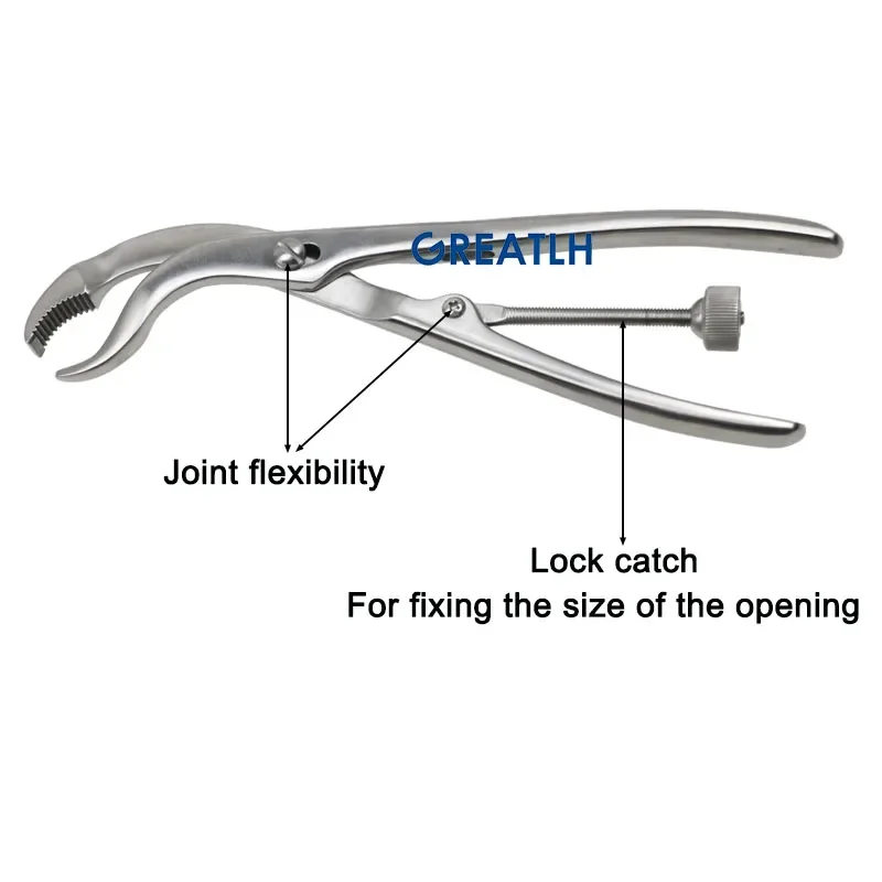 GREATLH Orthopedics Instruments Teeth in The Head Fora More Secure Grip Centering Bone Holding Forceps  Surgical Instrument pet