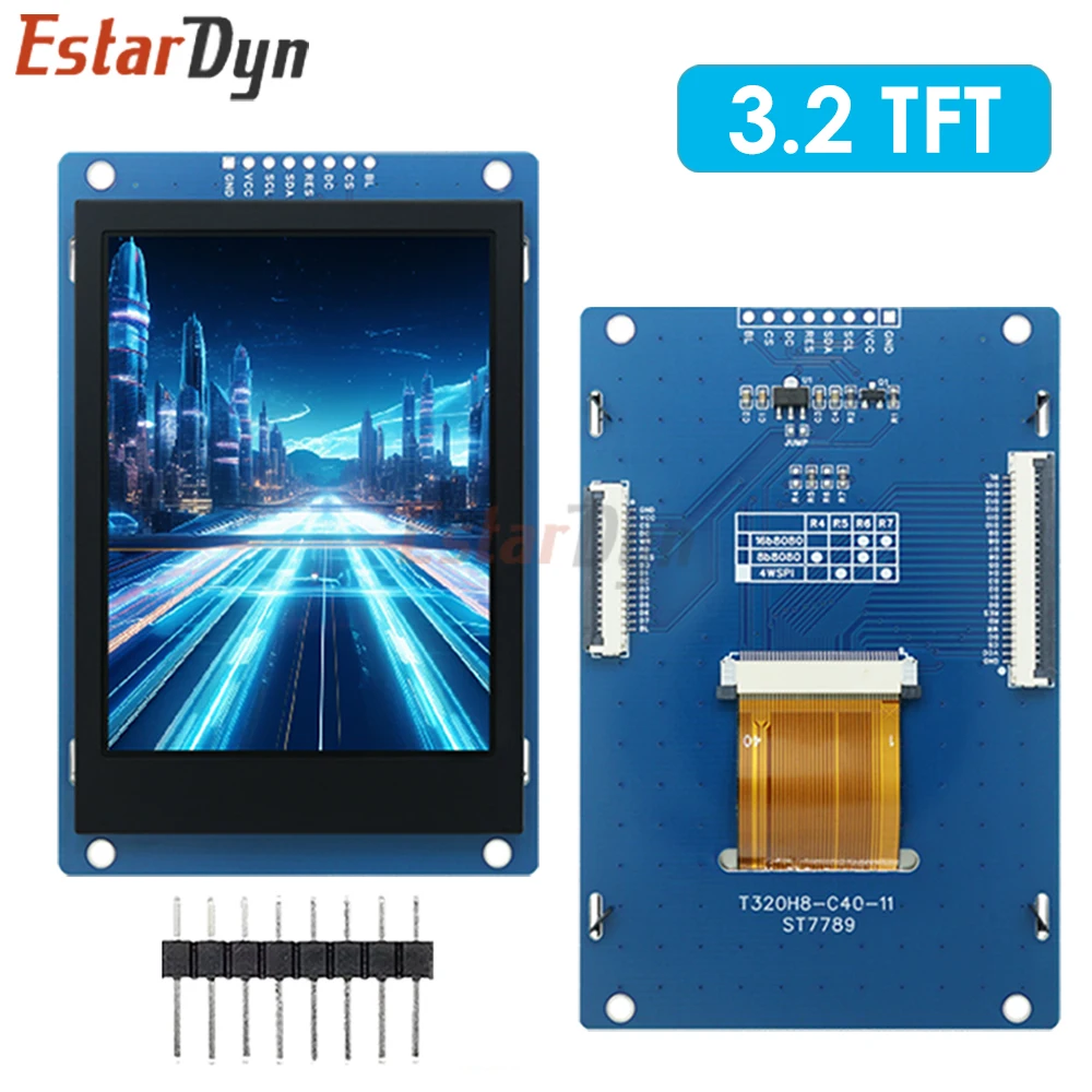 Estardyn 3.2-inch TFT LCD screen ST7789 small-screen 240x320 display LCD color screen parallel port SPI
