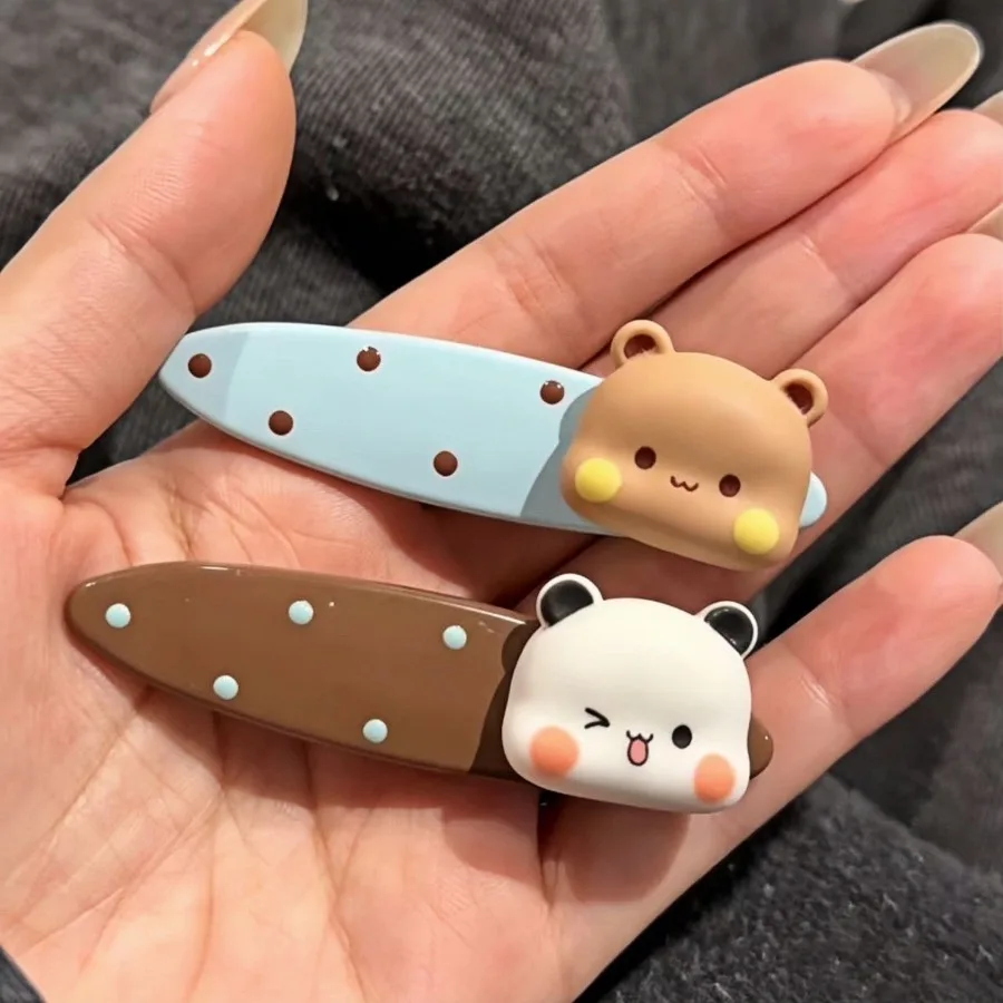 One or two cloth hairpins, cartoon dots, ins, bangs, duckbill clips, niche headwear, sweet hair accessories, spring and summer,