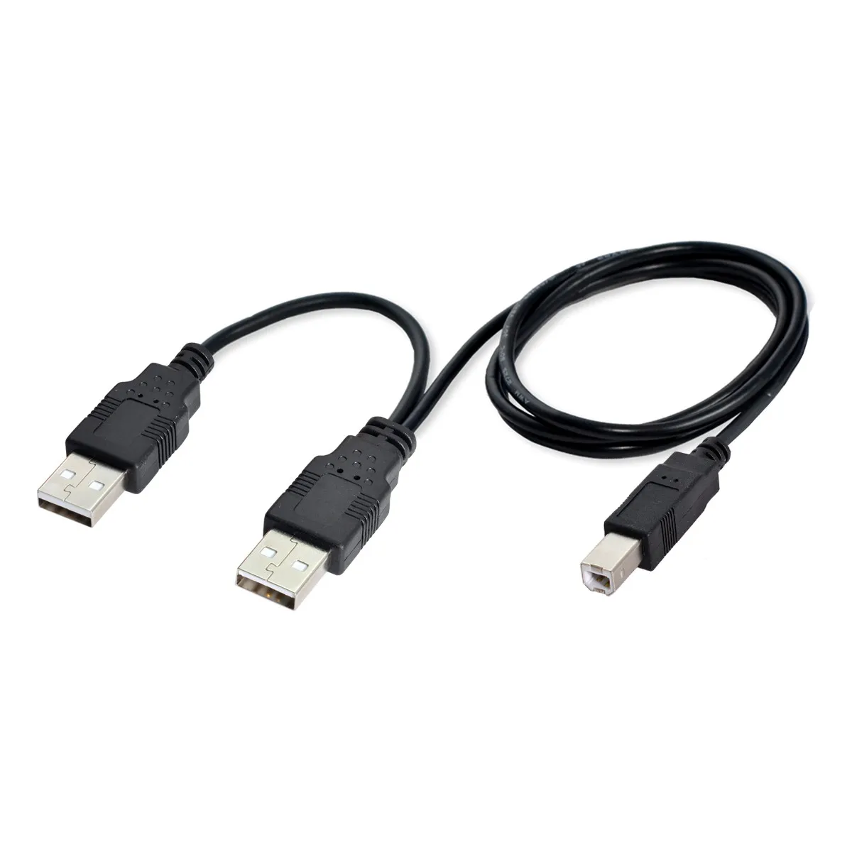 Zihan Dual USB 2.0 Male to Standard B Male Y Cable 80cm for Printer & Scanner & External Hard Disk Drive