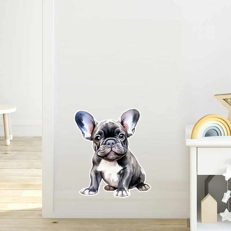 French Bulldog Wall Sticker Bathroom Toilet Decor Living Room Cabinet Refrigerator Home Decoration Decals Stickers M1136