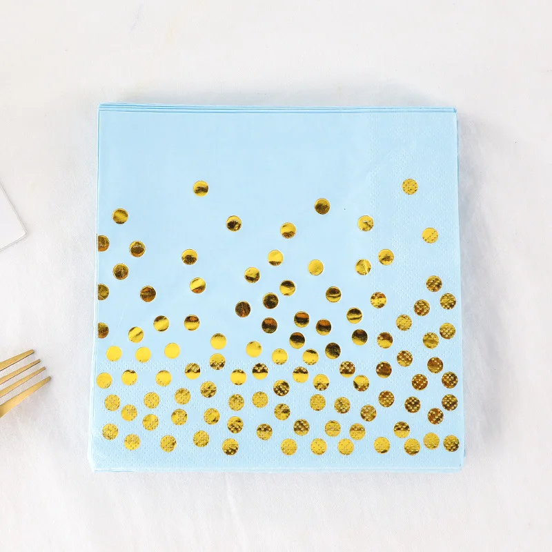 Wit En Goud Feestartikelen Wegwerp Servetten Gold Dot Papier Servetten Voor Graduation Wedding Baby Shower Verjaardag Party Decor