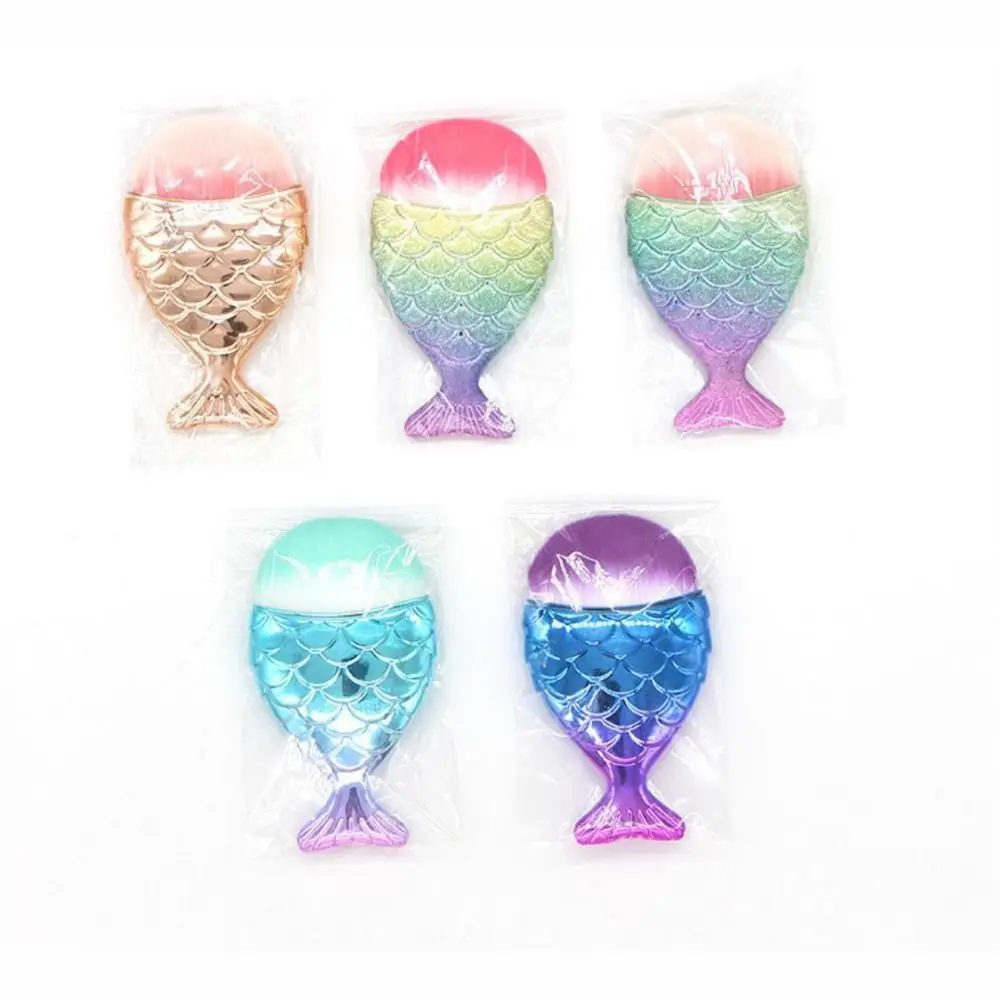 Weiche Bunte Fischschwanz Form Make-Up Pinsel Meerjungfrau Gesicht Erröten Puder Pinsel Multifunktions Nagel Pinsel Kosmetik Pinsel Werkzeug
