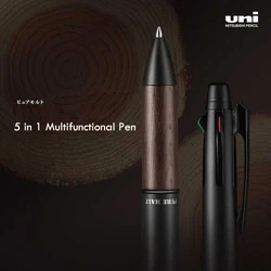 Japanese Uni 5in1 MultiFunction Ballpoint Pen/Mechanical Pencil 0.7mm Oil Ball Signature Oak Shake Hands Smooth and Low Friction