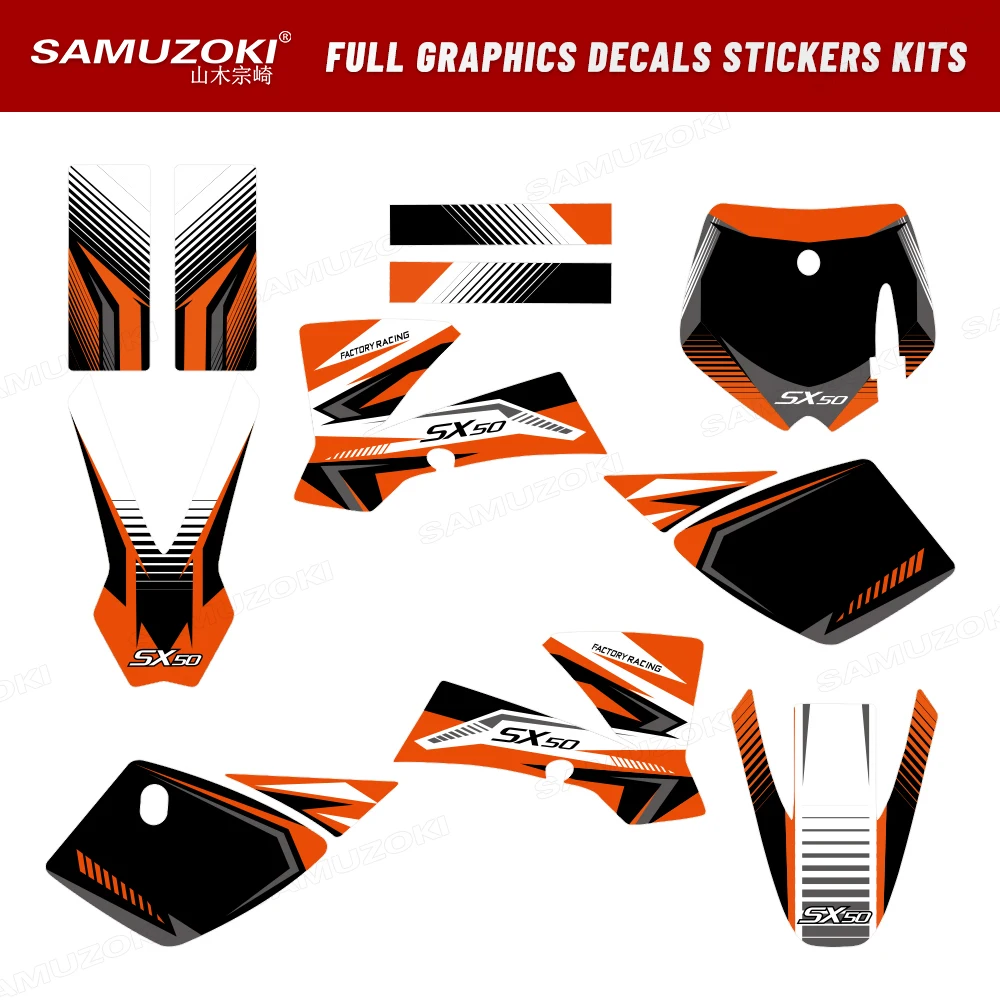 

Motorcycle Full Graphics Background Decals Sticker Kits Fit for KTM SX50 SX 50 Mini 2002 2003 2004 2005 2006 2007 2008