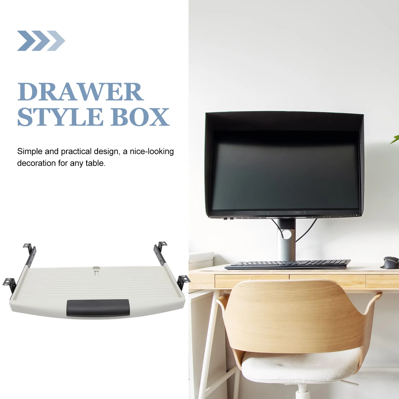 

Under Desk Storage Box Hidden Drawer Keyboard Organizer For Office Computer Multi-Functional Space-Saving Desktop Drawer Style