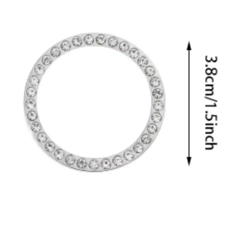 2 PCS Crystal Rhinestone Car Engine Start Stop Decoration Ring,Bling Car Accessories for Women, Push to Start Button, Key Igniti