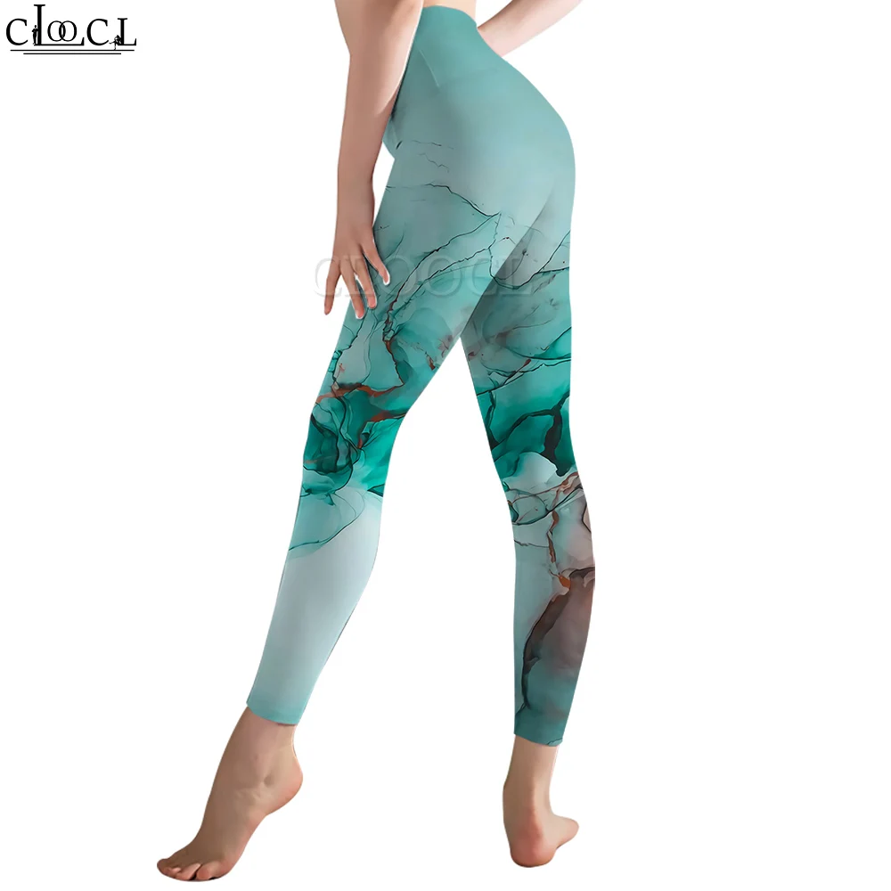 CLOOCL Women Legging Green Texture 3D Printed Trousers Female for Outdoor Workout Push Up Stretchy Legging High Waist Pants