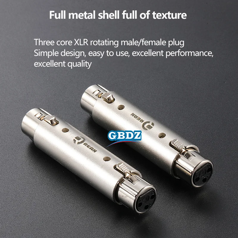3-Pin XLR Buchse auf Buchse mit Verriegelung Metall XLR-Koppler-Adapter Stecker auf Stecker Audio-Konverter Symmetrischer Signalverbinder – Detail 2