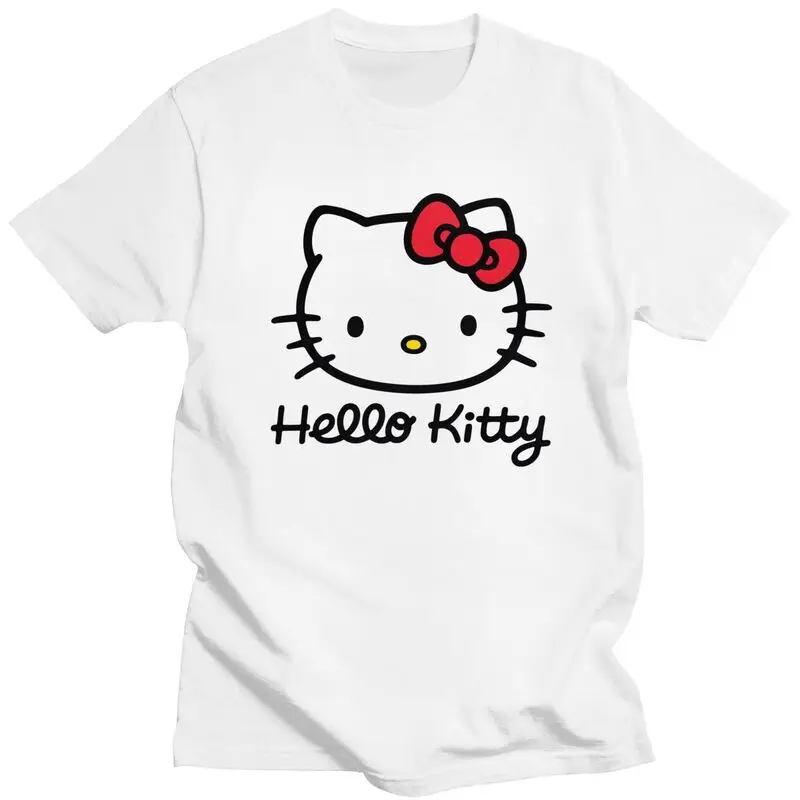 Male Sanrio Hello Kitty T Shirt Short-Sleeve Cotton Tshirt Cool T-shirt Casual Tee Tops Slim Fit Clothes