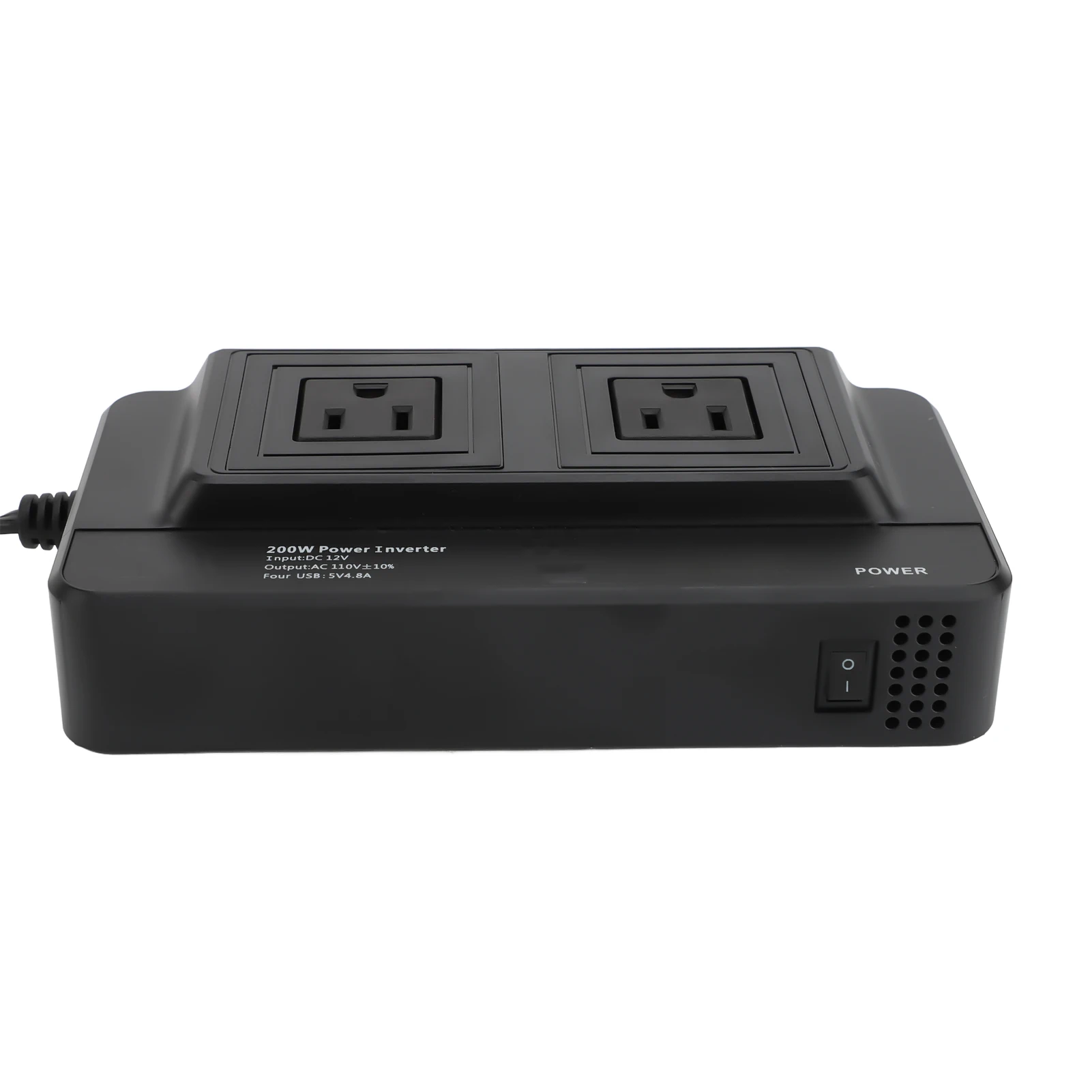 200W Car Power Converter Car Inverter Car Power Inverter 200W Car Power Converter with 4 USB Ports Double Outlets DC12V Input