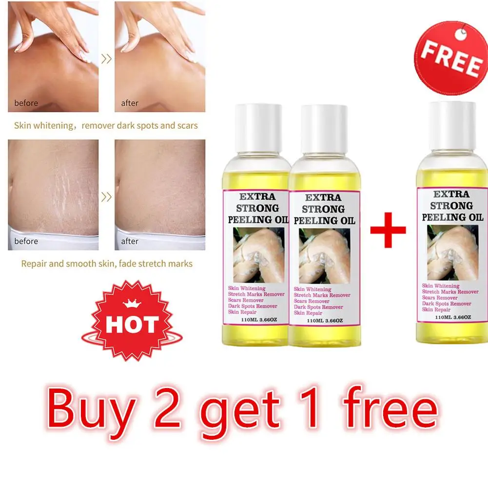 3pcs Skin Peeling Oil For Dark Skin Super Strength Yellow Body Peeling Oil Skin Brightening Moisturizing Remove Skin Care