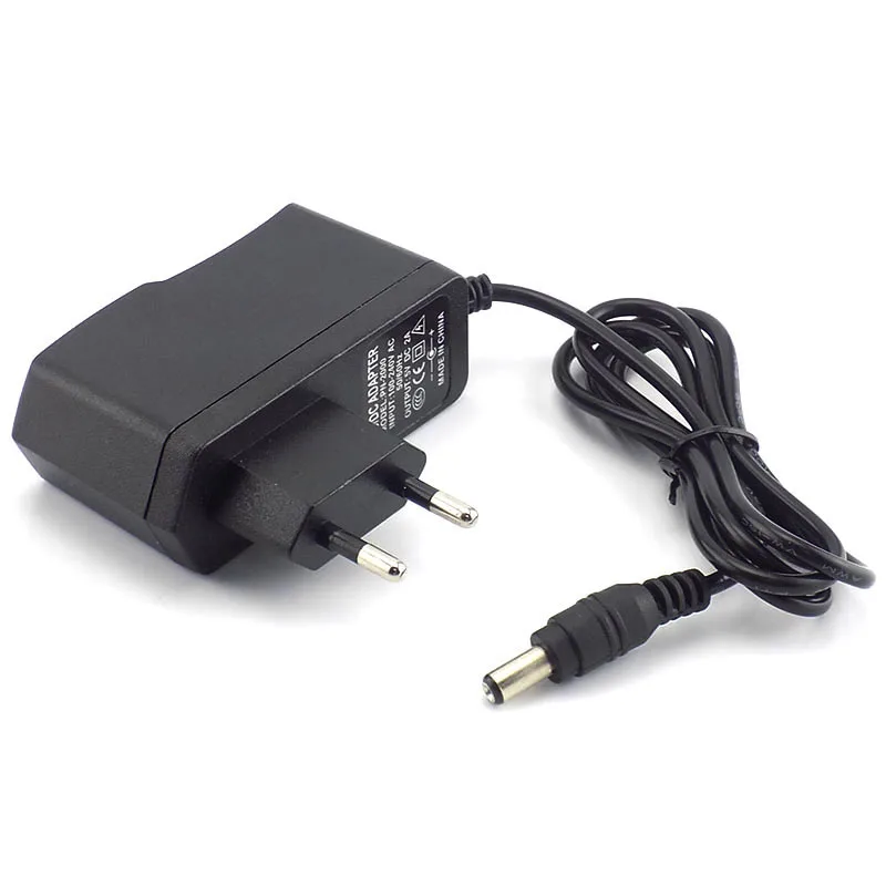 Adaptador de alimentação AC para DC, carregador de parede para luz de tira conduzida, lâmpada, CCTV, câmera, UE, AU, Plug EUA, 5,5mm x 2,1mm, 2000ma, 5V, 2A