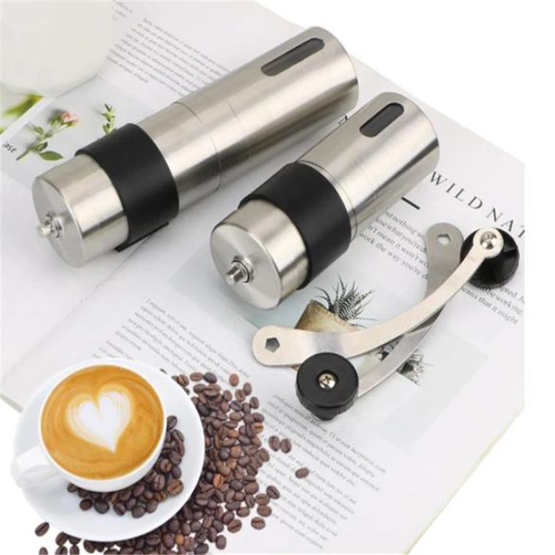 

Silver Adjustable Coffee Grinder Mini Stainless Steel Hand Manual Handmade Coffee Bean Burr Grinders Mill Kitchen Tool Grinders