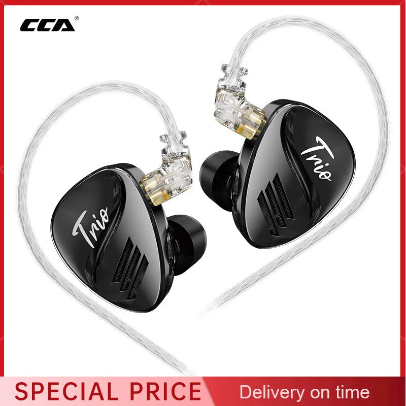 

CCA Trio HiFi Earphone 3DD Dynamic High-end Tunable Earphones in Ear Monitor Headphone Cancelling Earbuds Bass Headsets