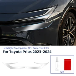 For Toyota Prius 2023 2024 Headlight Rearview B C Pillars Transparent TPU PPF Protection Film Anti-scratch Sticker Accessories