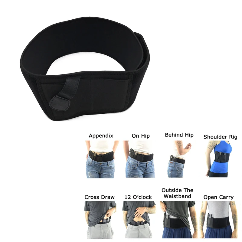 Outdoor New Tactical Hunting Belly Band Holster Multi-functional Belt Elastic Waist Girdle Belt