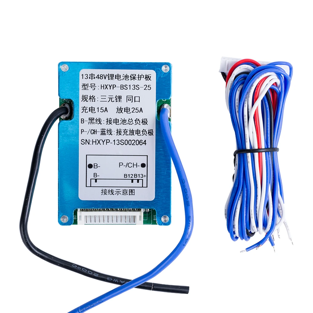 Bms-li-ionバッテリーパック,13s,48v,54.6v,20a,25a,3.7v,共通ポート,10a,15a充電,過負荷保護,電動自転車用ソーター、DIY