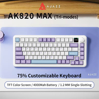 AJAZZ AK820 MAX Gaming Keyboard Wired/Tri-modes TFT Color Screen 4000mah Battery RGB Magnetic Axis E-sports Mechanical Keyboards