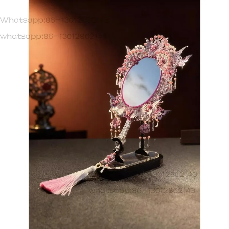 Qi Dijian metal mirror, silver moon disc crown assembly model ornament, handmade Valentine's Day gift for girlfriend