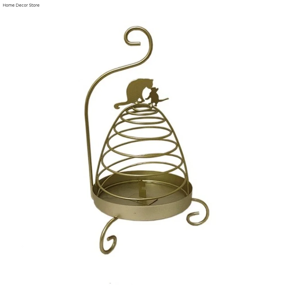 Metal Bird Cage Shaped Mosquito Coil Holder Portable Durable Hanging Incense Burner Rustproof