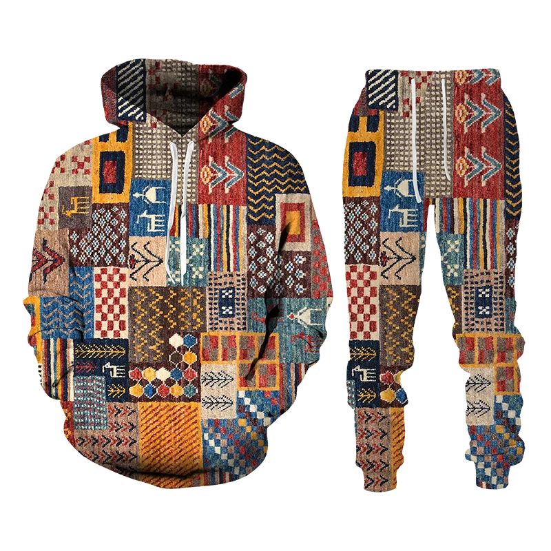 Folk-custom 3d Print Hoodies Trousers Suits Men Women Tracksuit /Pullover/Pants/Jacket Set Vintage Long Sleeve Hip Hop Male Suit
