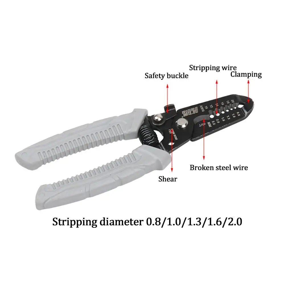 Imagem -06 - Multifuncional Wire Stripper e Alicate de Friso para Eletricistas Fio de Fibra Óptica Puxando e Cortando Alicate de Cabo