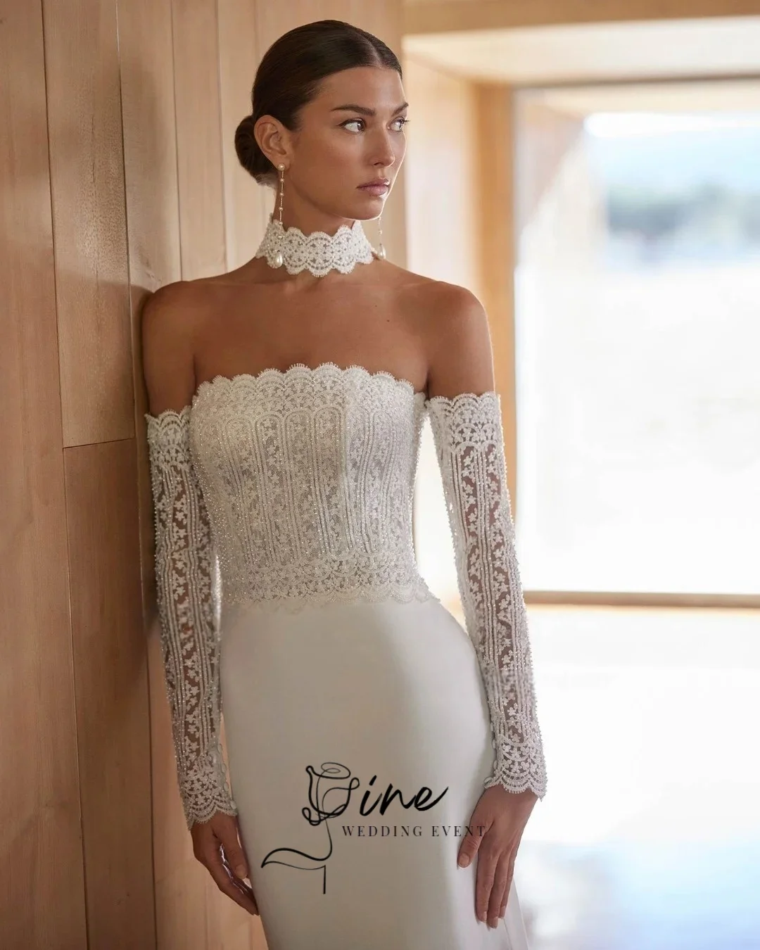 Oine Elegant A-line Lvory Strapless Wedding Dress Bridal Gown Sweep Train Vestido De Noiva Customized 2026 Robe De Mariée