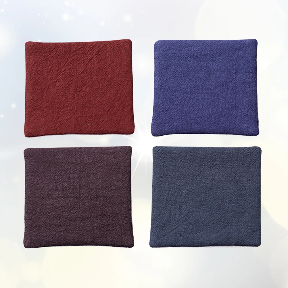 

4Pcs Non-Slip Heat Resistant Cotton Linen Coasters Plain Color Cup Mats Table Protectors for Home Dining