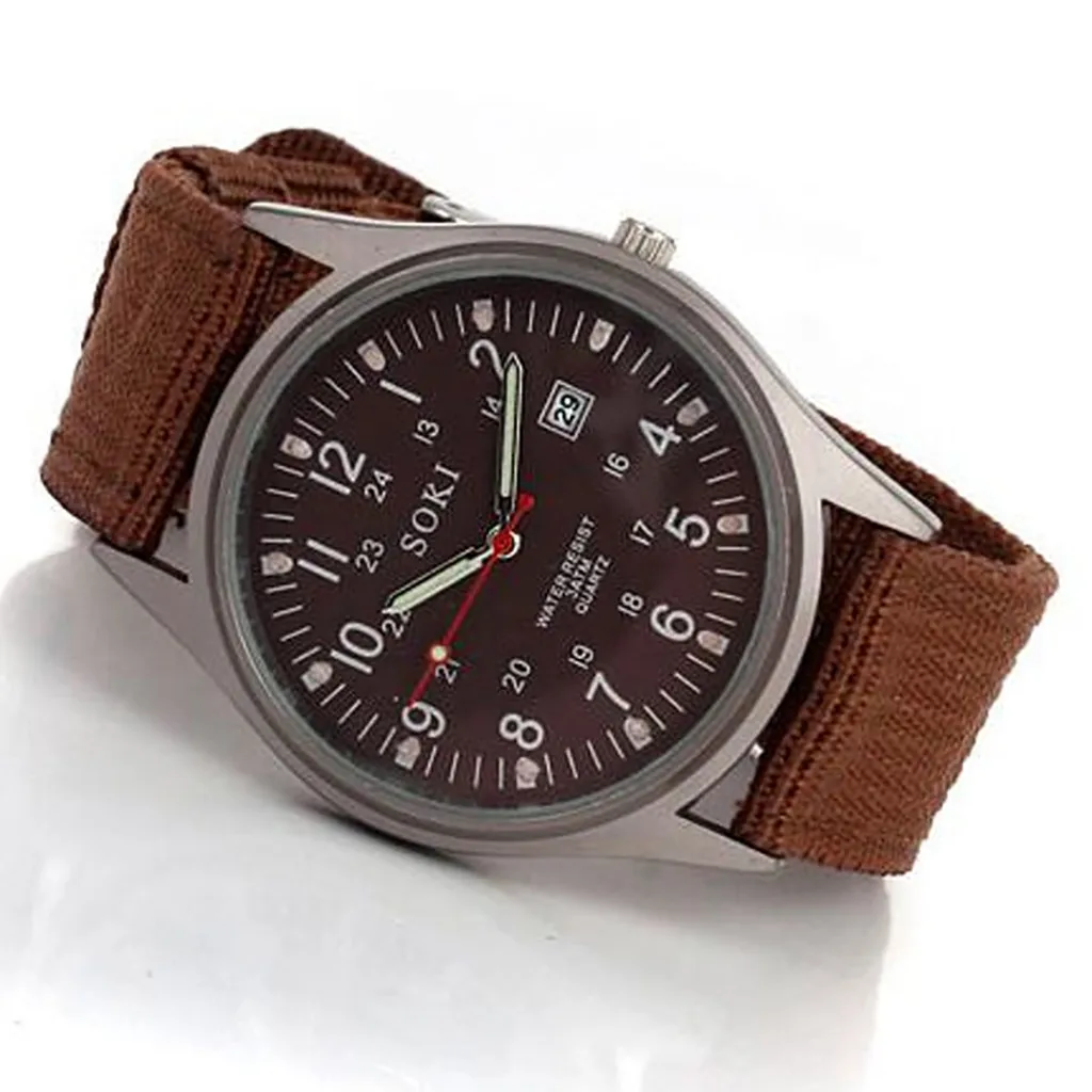 Orologio militare da uomo con cinturino in Nylon intrecciato calendario orologio al quarzo moda orologi da polso al quarzo orologi da uomo Relogio Masculino