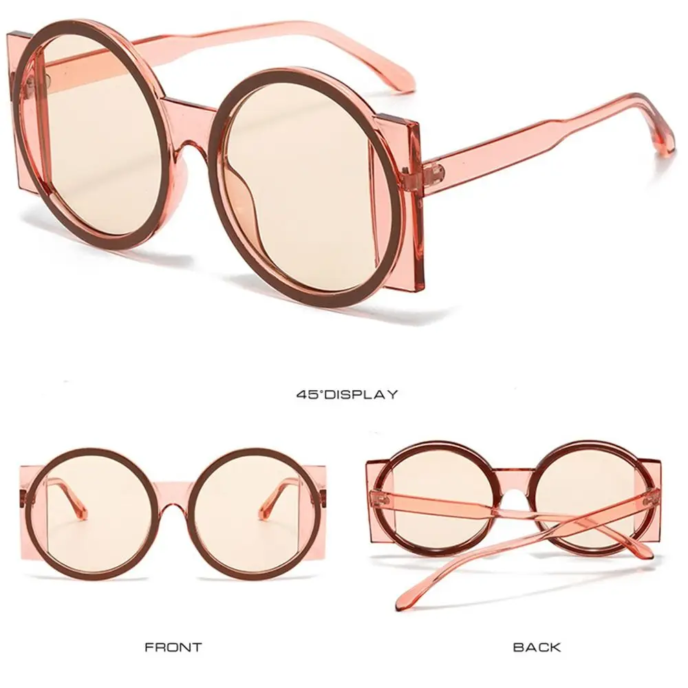 Lunettes de soleil rondes surdimensionnées à la mode UV400 lunettes de soleil dégradées uniques lunettes Y2K pour femmes et hommes