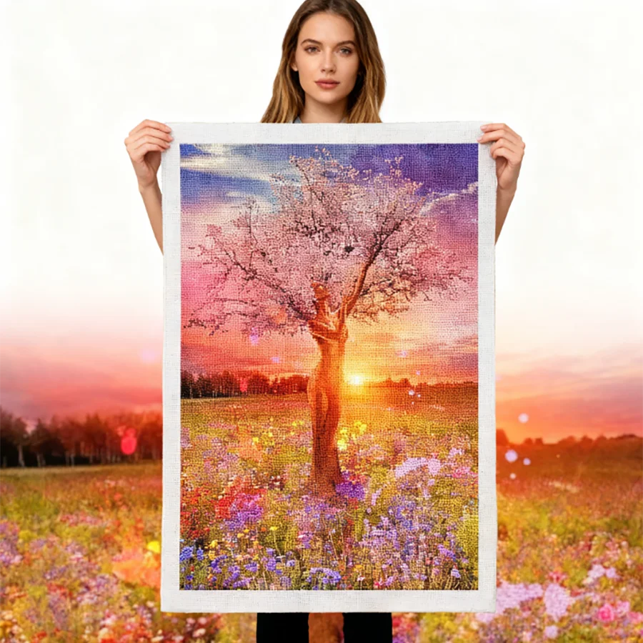 

Full Embroidery 11CT 3 Strands Printing Life Tree Kits Cross Stitch Threads Craft Kit Needlework Handmade Gift Wholesale