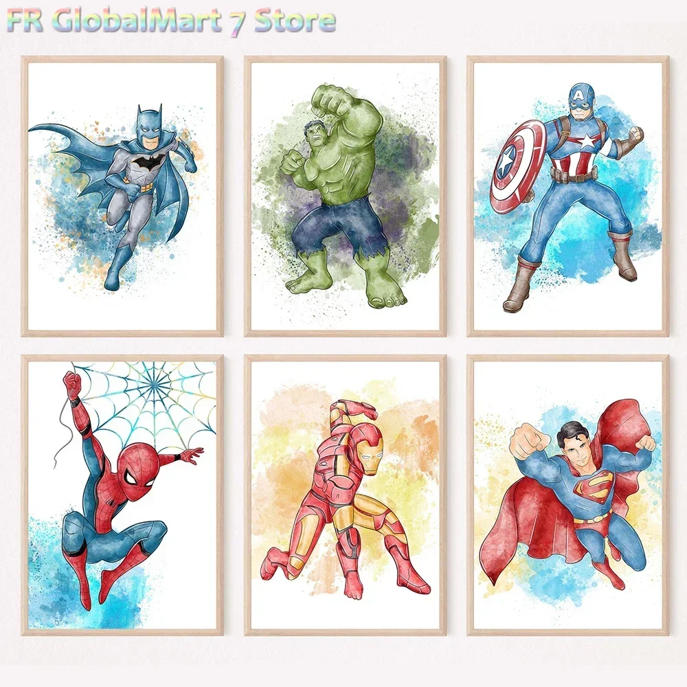 Marvel Spiderman Poster Captain America Hulk Iron Man Diamond Painting Kids Room Decor Superhero Wall Art Prints