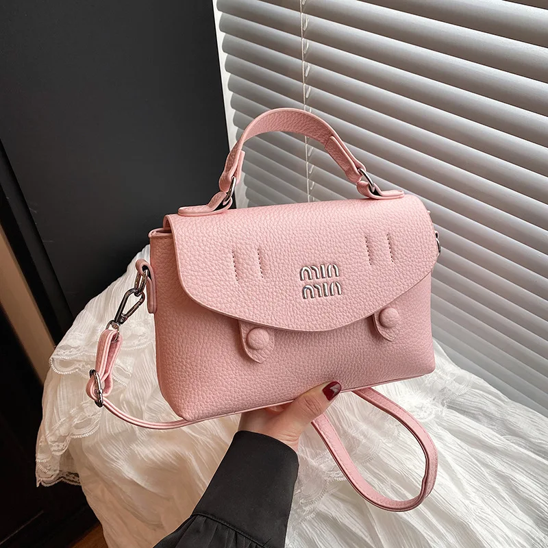 

2025 New! Women's Fashion Casual Handbag - Retro Small Square Bag, Genuine Leather Texture, Solid Color Shoulder Messenger Bag