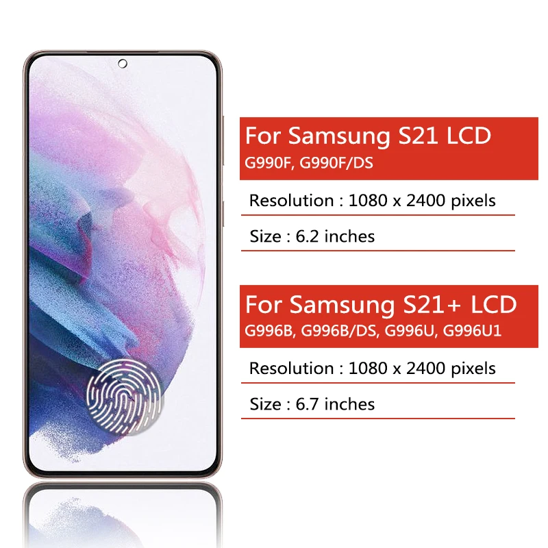 Écran OLED pour Samsung S21, 5G, LCD, G991B, écran tactile, Hébergements eur pour S21 +, S21 Plus, 5G, G996B, cadre d'affichage