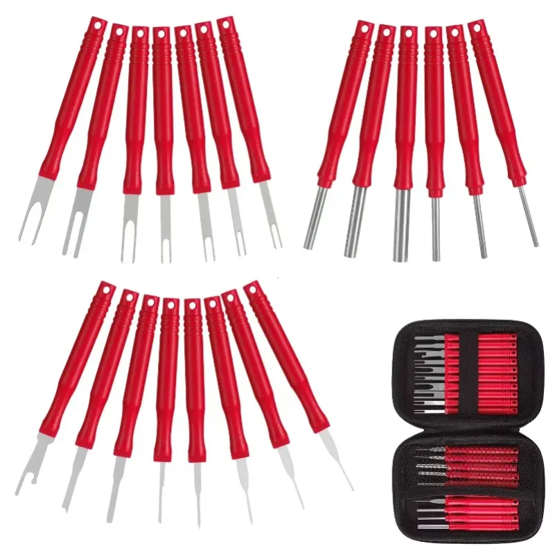21Pcs Car Terminal Removal Tool Kit Electrical Wire Crimp Connector Pin Extractor Uto Cable Plug Remove Puller Disassembly Tools