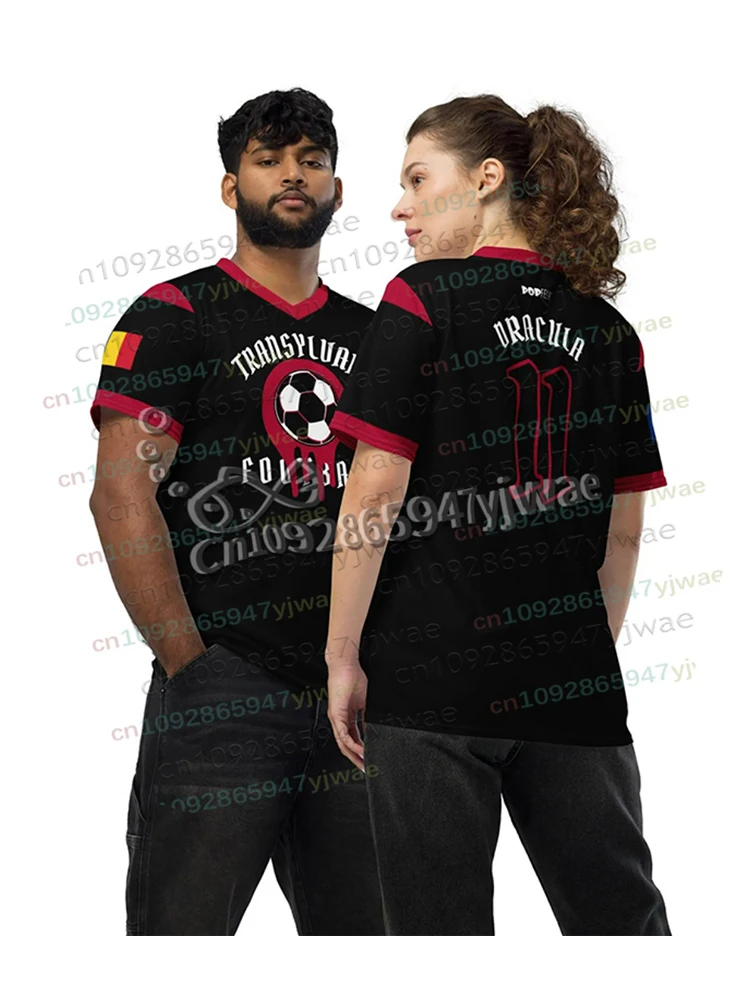 Transylvania Football Count Dracula #11 Romania Blood Red Black Unisex Sport Jersey Quick Dry Oversized Women Men's Tshirt Top