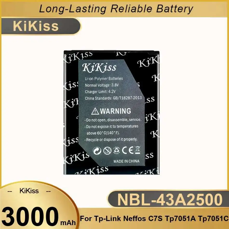 

Mobile Phone Battery 3000Mah For TP-Link Neffos C7S TP7051A TP7051C Nbl-43A2500 Fast Charging