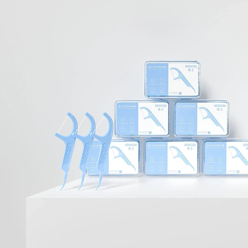 6 Box 300pcs SOOCAS Professional Dental Flosser Ergonomic Design Testing Food Grade-New/Old Versions Delivered Randomly