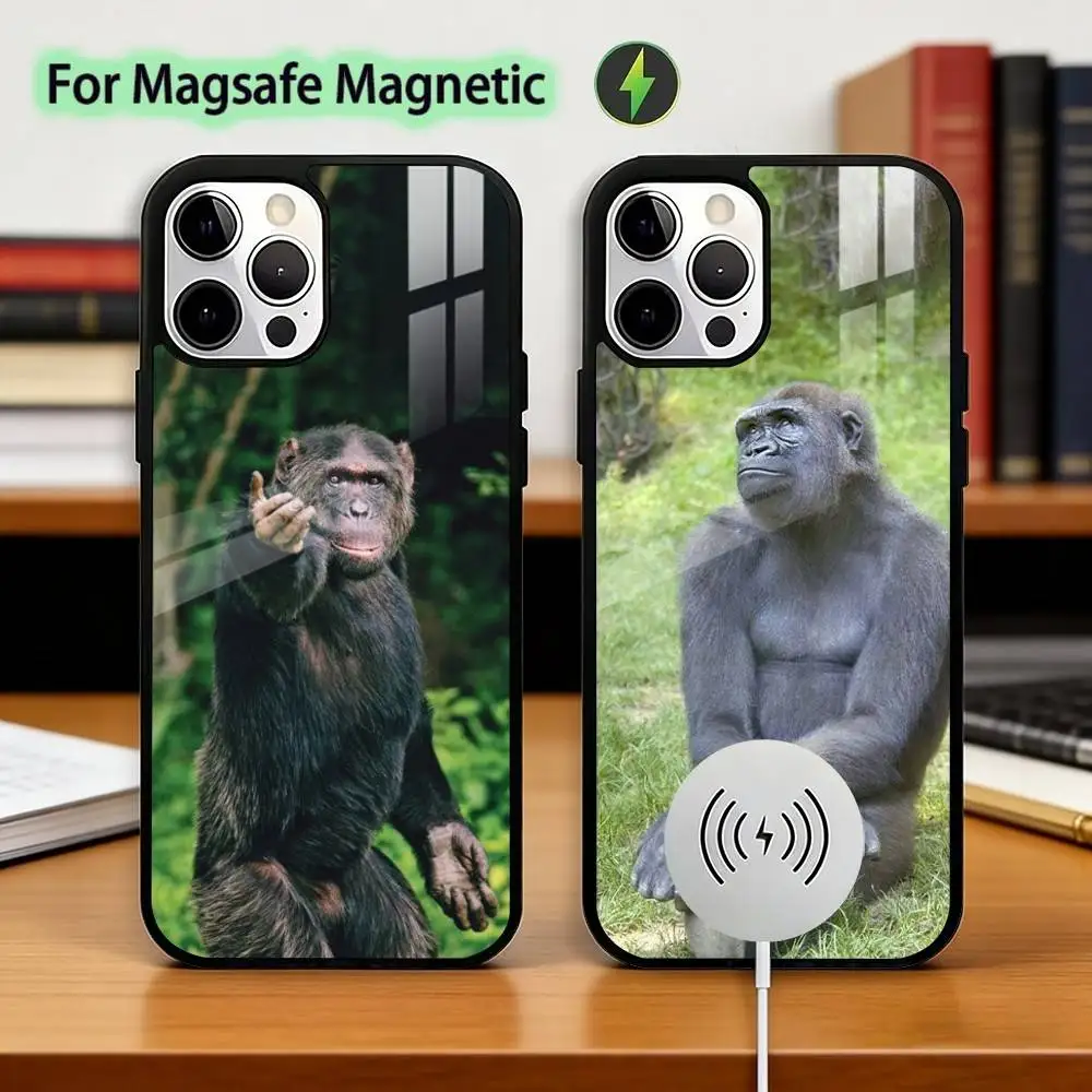 

Funny Monkey M-Memes Phone Case For iPhone17,16,15,14,13,12,11 Plus,Pro Magnetic For Magsafe Wireless Charging