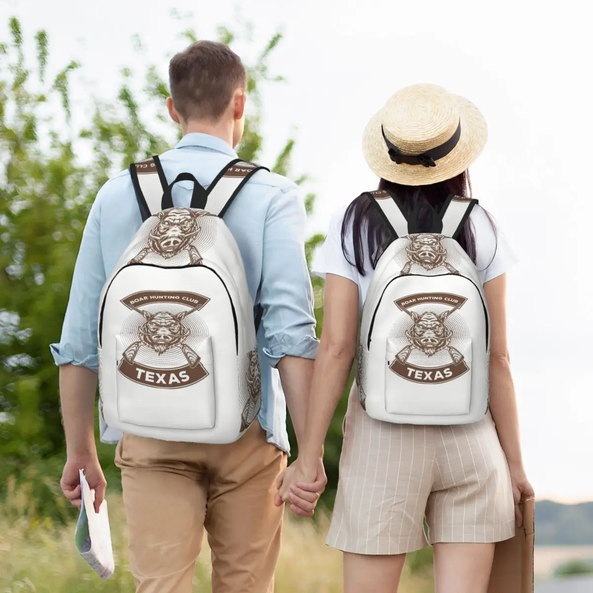 Boar Hunting Club Texas Backpack Student BookBag Children School Bag Computer Shoulder Bags for Boys Girls