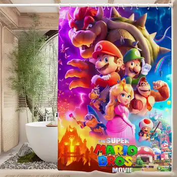 Anime film M-Mario 1ks sprchový závěs polyesterový vodotěsný sprchový závěs koupelnový závěs dekorace na závěs do koupelny příslušenství 10 nejlepší prodej Záclony Super Mario - №5