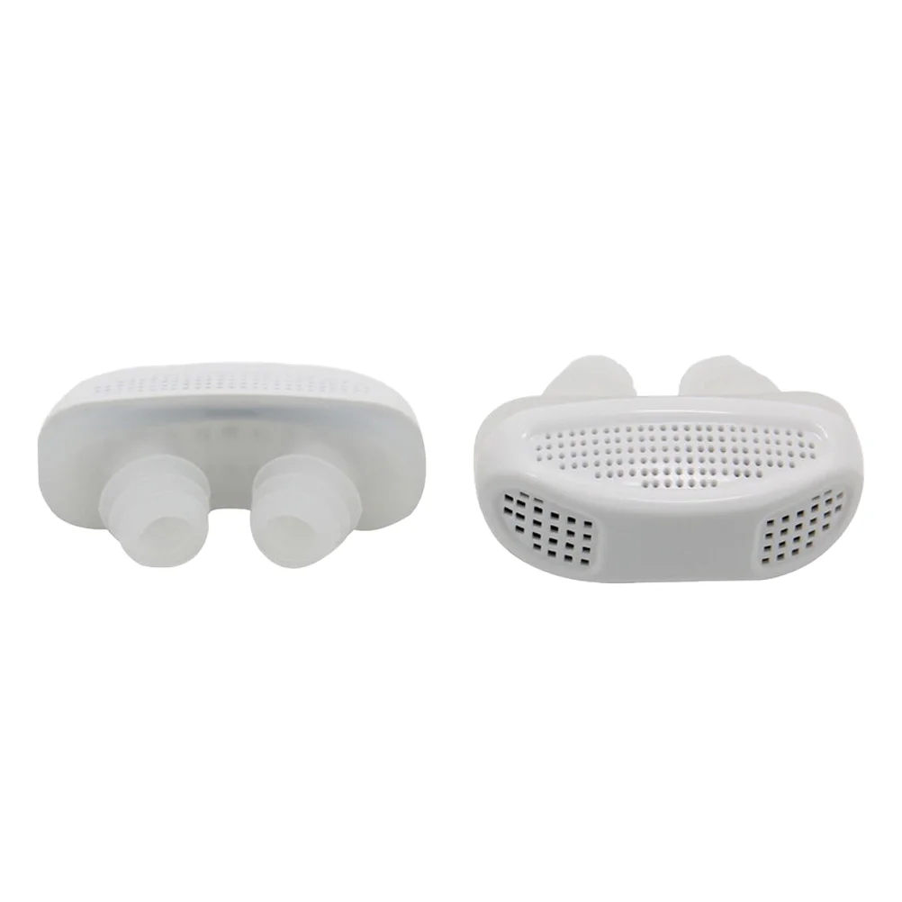 2 PCS Air Purifier Snore Clip Respirator Nose Buds Breath Apparatus White