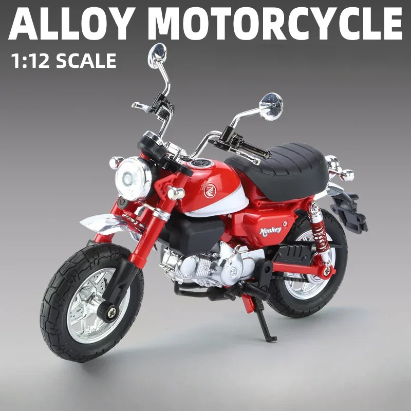 

Модель мотоцикла Honda Monkey 125 из сплава, модель 1/12 литая уличная гоночная модель мотоцикла, коллекционная игрушка для мальчиков, подарок на день рождения