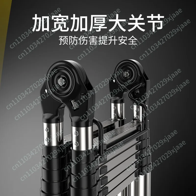 Stainless Steel Telescopic Ladder Multifunctional Household Herringbone Ladder Portable Folding Ladder Lift
