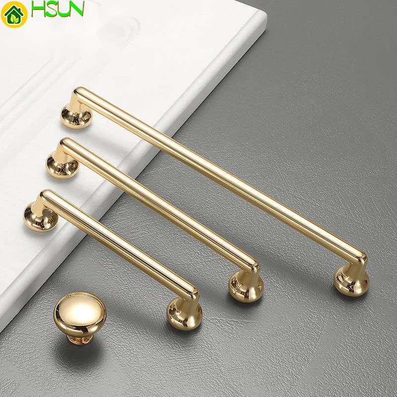 

gold zinc alloy handle light luxury simple wardrobe handle solid cabinet handle furniture drawer handle